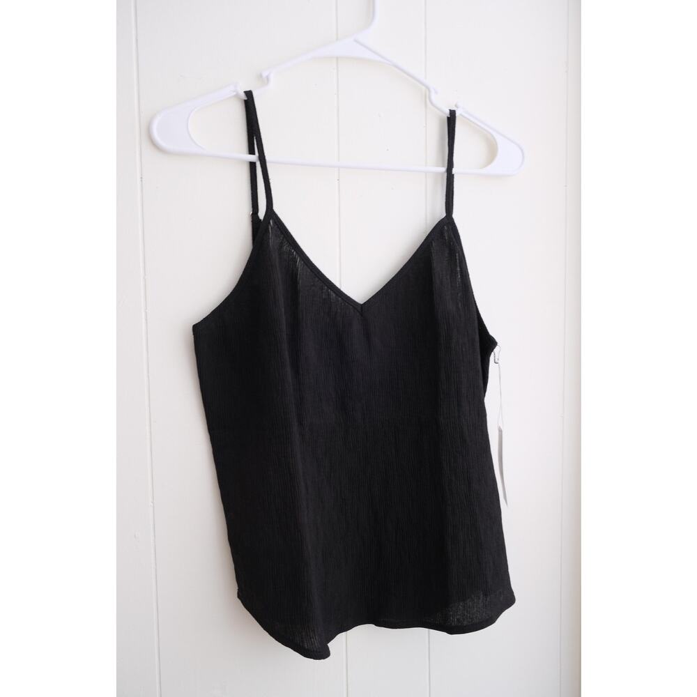 North of West Womens Tank Top Cami Size M Black NWT Crinkle Minimalist Chic